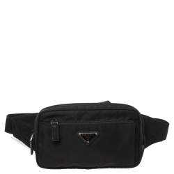 Prada Black Nylon Front Pocket Belt Bag