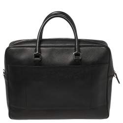 Prada Black Saffiano Leather Briefcase Laptop Bag