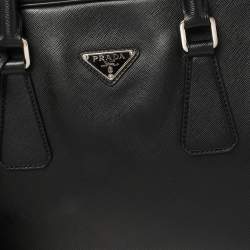 Prada Black Saffiano Leather Briefcase Laptop Bag