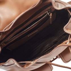 Prada Tan Leather Drawstring Backpack