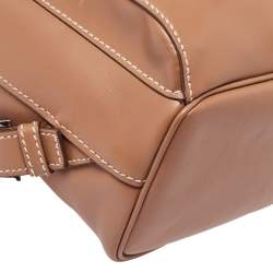 Prada Tan Leather Drawstring Backpack