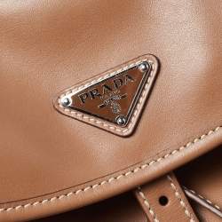 Prada Tan Leather Drawstring Backpack