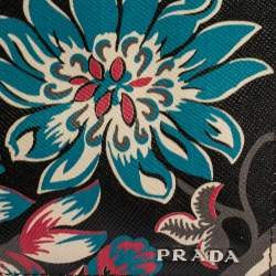 Prada Black Ramage Print Saffiano Lux Leather Bifold Wallet