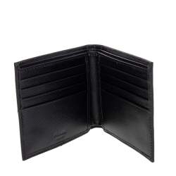 Prada Black Saffiano Leather Bi Fold Wallet 