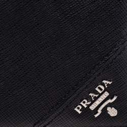 Prada Black Saffiano Leather Bi Fold Wallet 