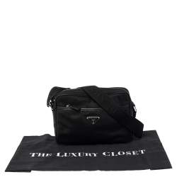 Pre Owned Prada Black Nylon and Saffiano Leather Shoulder bag
