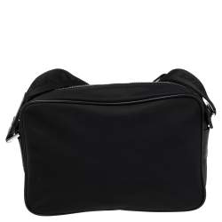Pre Owned Prada Black Nylon and Saffiano Leather Shoulder bag