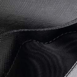 Prada Grey/Black Saffiano Leather Card Holder
