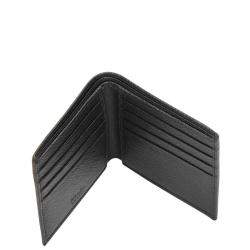 Prada Black Calfskin Leather Saffiano Bi-fold Wallet