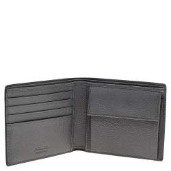 Prada Grey Vitello Grain Leather Bifold Wallet