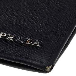 Pre Owned Prada Black Saffiano Leather Bifold Wallet  