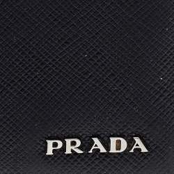 Pre Owned Prada Black Saffiano Leather Bifold Wallet  