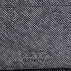 Pre Owned Prada Black Saffiano Leather Bifold Wallet  