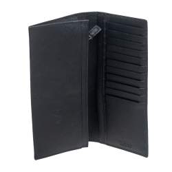 Prada Black/Blue Saffiano Leather Bifold Wallet