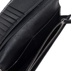 Prada Black/Blue Saffiano Leather Bifold Wallet