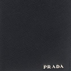 Prada Black/Blue Saffiano Leather Bifold Wallet