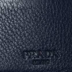 Prada Blue Leather Bifold Wallet