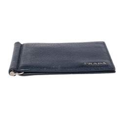 Prada Blue Leather Bifold Wallet