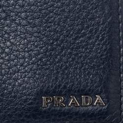 Prada Blue Leather Bifold Wallet