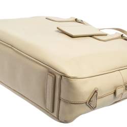 Prada Cream Saffiano Lux Leather Laptop Bag