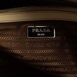 Prada Cream Saffiano Lux Leather Laptop Bag