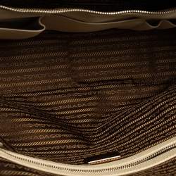 Prada Cream Saffiano Lux Leather Laptop Bag