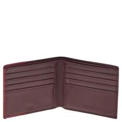 Prada Burgundy/Red Saffiano Lux Leather Bifold Wallet Prada