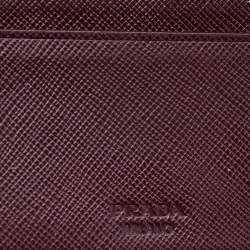 Pre Owned Prada Burgundy/Red Saffiano Lux Leather Bifold Wallet