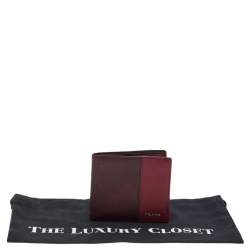 Pre Owned Prada Burgundy/Red Saffiano Lux Leather Bifold Wallet