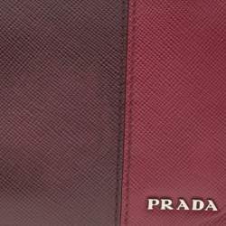 Pre Owned Prada Burgundy/Red Saffiano Lux Leather Bifold Wallet
