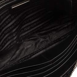 Prada Black Saffiano Leather Portfolio Wristlet Clutch