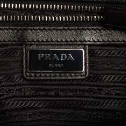 Prada Black Saffiano Leather Portfolio Wristlet Clutch