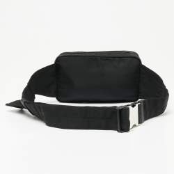 Pre Owned Prada Black Nylon Logo Belt Bag