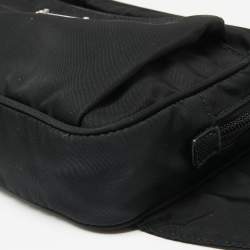 Pre Owned Prada Black Nylon Logo Belt Bag
