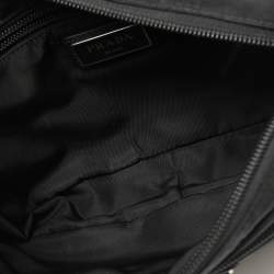 Pre Owned Prada Black Nylon Logo Belt Bag