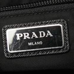 Pre Owned Prada Black Nylon Logo Belt Bag