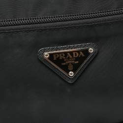 Pre Owned Prada Black Nylon Logo Belt Bag