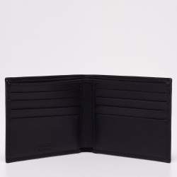 Pre Owned Prada Black Saffiano Metal Leather Bifold Compact Wallet