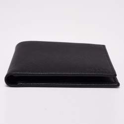 Pre Owned Prada Black Saffiano Metal Leather Bifold Compact Wallet