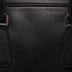 Prada Black Saffiano Lux Leather Laptop Briefcase Bag
