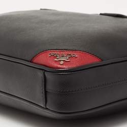 Prada Black Saffiano Lux Leather Laptop Briefcase Bag