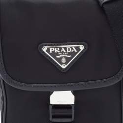 Prada Black Re-Nylon And Saffiano Leather Shoulder Bag
