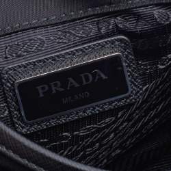 Prada Black Re-Nylon And Saffiano Leather Shoulder Bag
