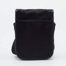 Prada Black Re-Nylon And Saffiano Leather Shoulder Bag