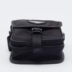 Prada Black Re-Nylon And Saffiano Leather Shoulder Bag