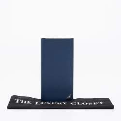 Prada Blue Saffiano Leather Bifold Long Wallet 