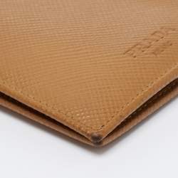 Prada Tan Saffiano Leather Bifold Wallet