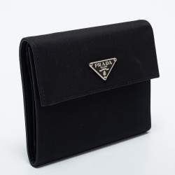 Prada Black Tessuto Nylon Trifold Wallet
