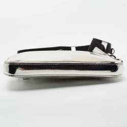 Pre Owned Prada Metallic Silver Leather Shoulder Bag