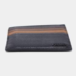 Pre Owned Prada Tri Color Saffiano Leather Card Holder